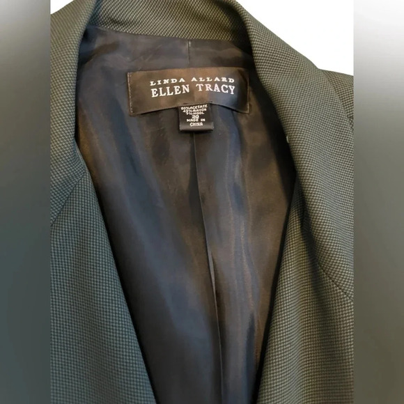 Linda Allard Ellen Tracy Saks Fifth Avenue Dark Green Double Breasted Blazer 20 - Picture 7 of 7